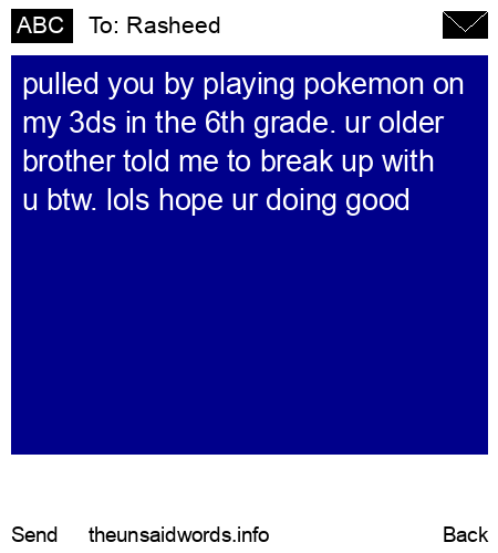 unsent message to Rasheed