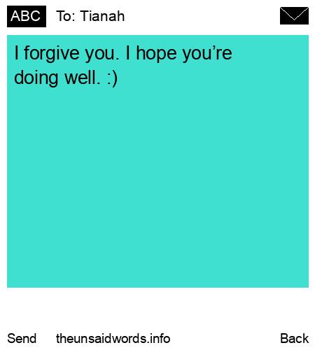 unsent message to Tianah