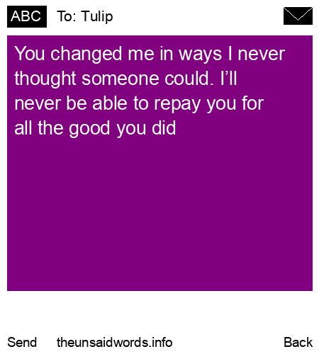 unsent message to Tulip
