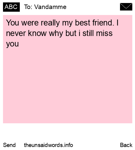 unsent message to Vandamme