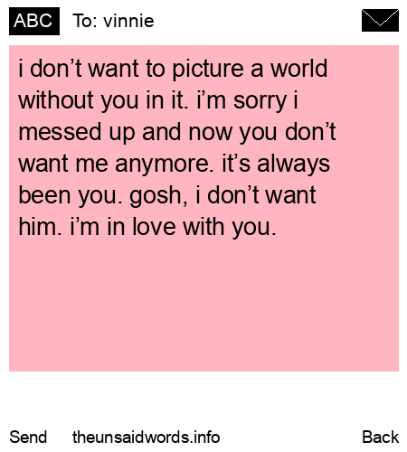 unsent message to vinnie