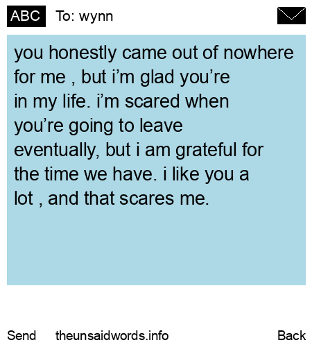 unsent message to wynn