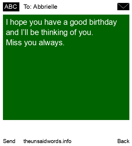 unsent message to Abbrielle