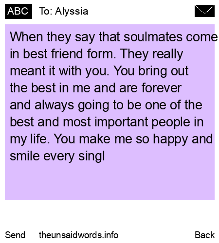 unsent message to Alyssia