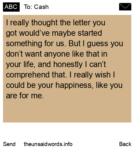 unsent message to Cash