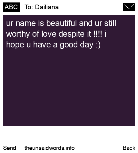 unsent message to Dailiana