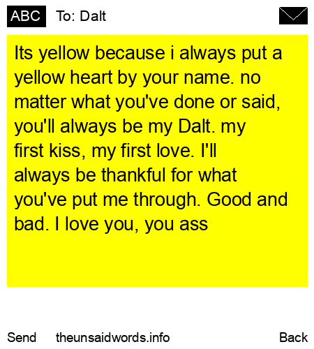 unsent message to Dalt