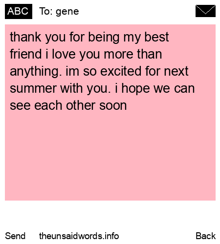 unsent message to gene