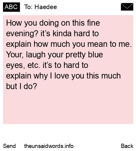 unsent message to Haedee