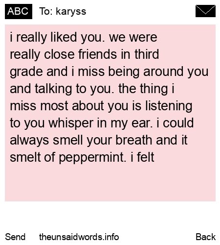 unsent message to karyss
