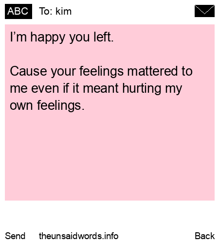 unsent message to kim