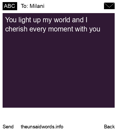 unsent message to Milani