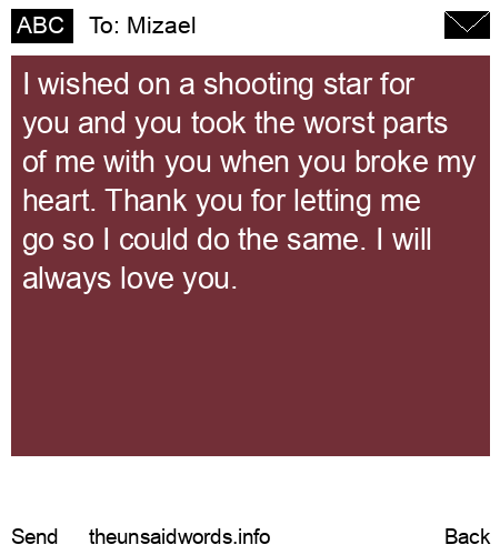 unsent message to Mizael