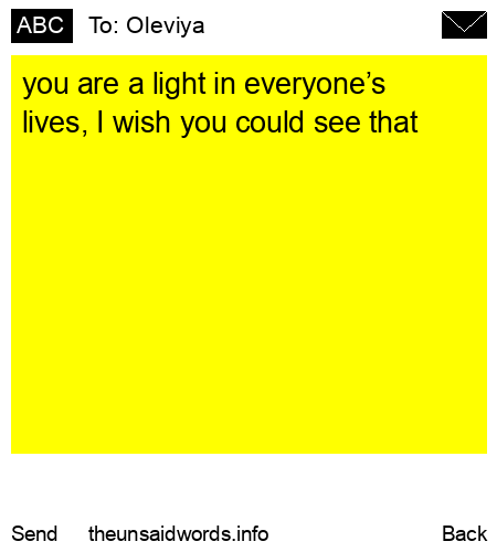 unsent message to Oleviya