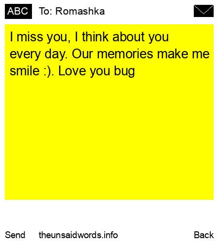 unsent message to Romashka