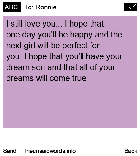 unsent message to Ronnie