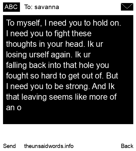 unsent message to savanna