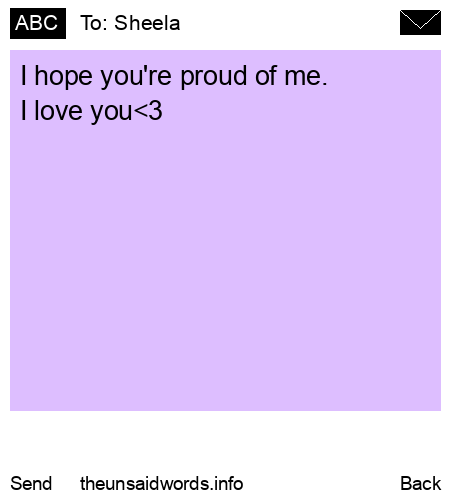 unsent message to Sheela