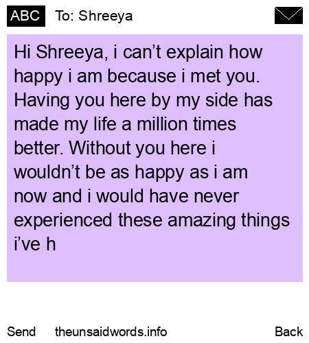 unsent message to Shreeya