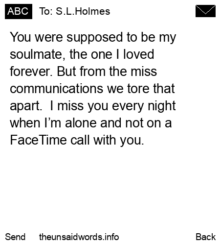 unsent message to S.L.Holmes