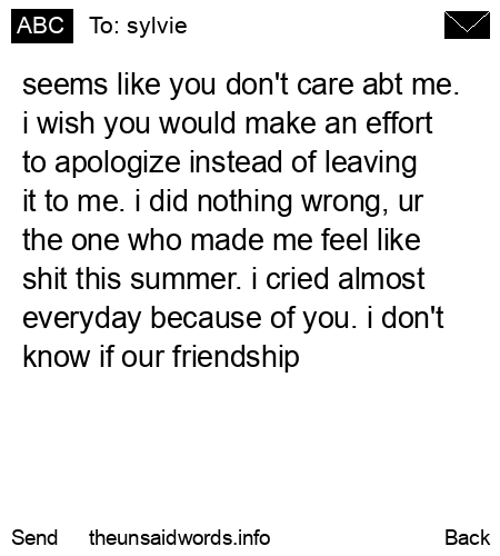 unsent message to sylvie