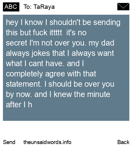unsent message to TaRaya