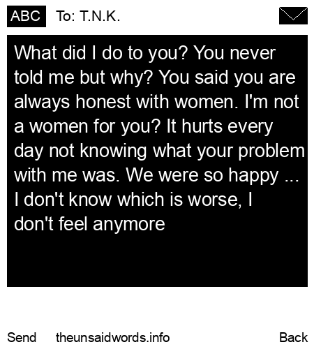 unsent message to T.N.K.
