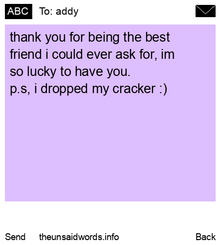 unsent message to addy