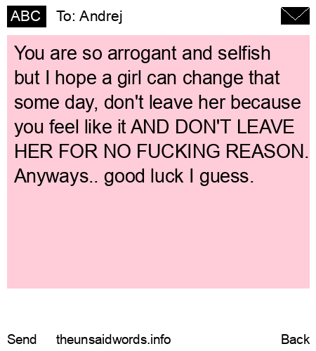 unsent message to Andrej
