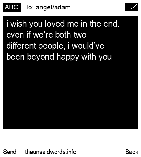unsent message to angel/adam