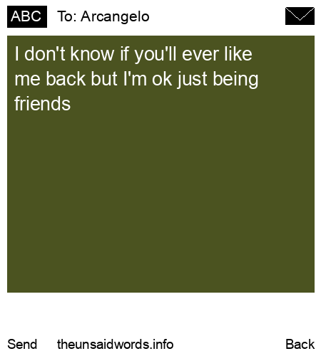 unsent message to Arcangelo