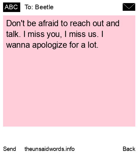 unsent message to Beetle