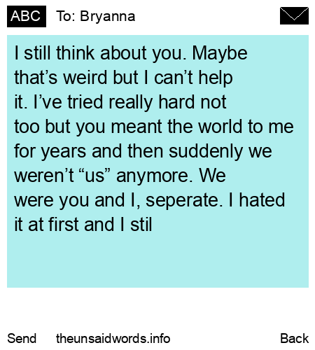 unsent message to Bryanna