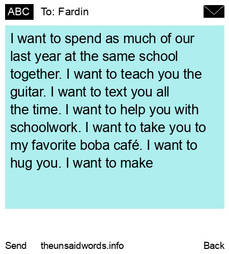 unsent message to Fardin