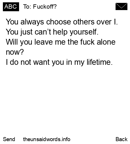 unsent message to Fuckoff?