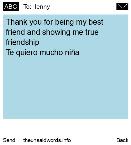 unsent message to Ilenny
