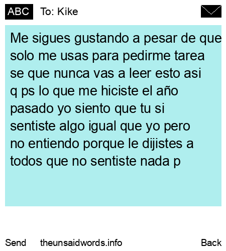 unsent message to Kike