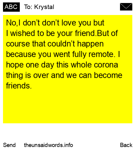 unsent message to Krystal