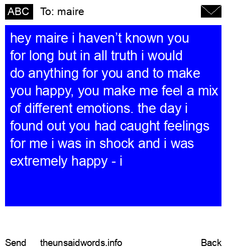 unsent message to maire