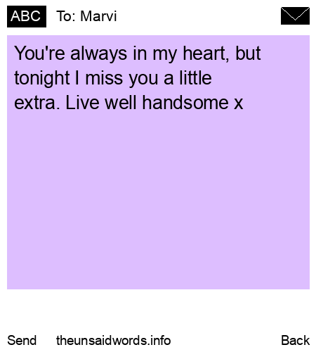 unsent message to Marvi
