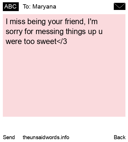 unsent message to Maryana