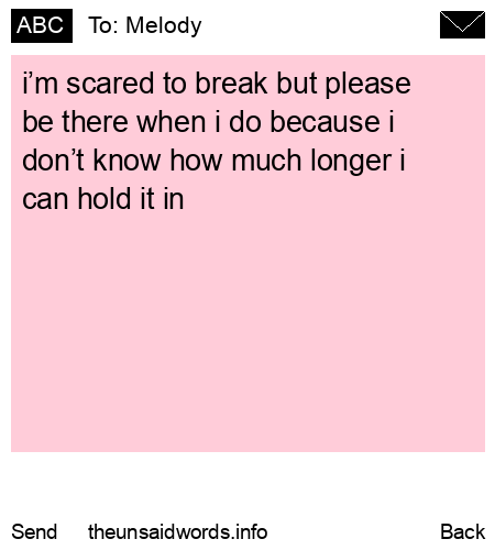 unsent message to Melody