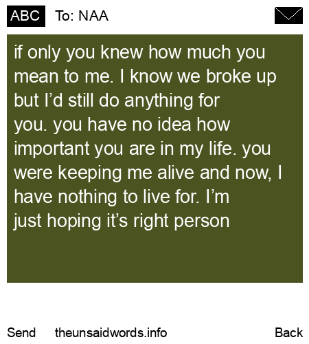 unsent message to NAA