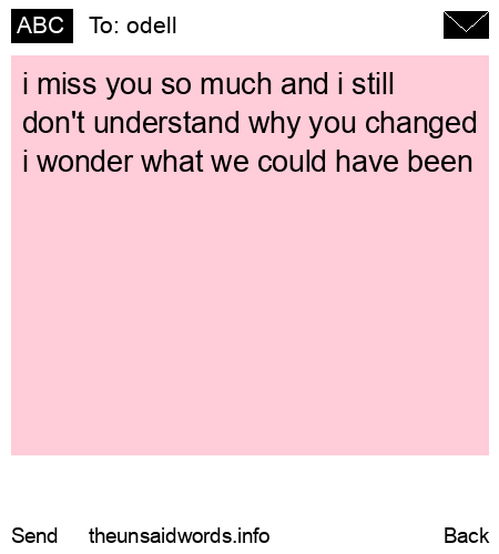 unsent message to odell