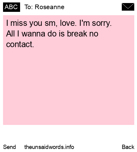 unsent message to Roseanne