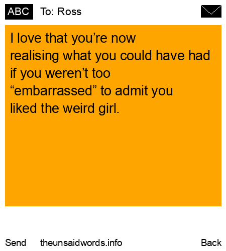unsent message to Ross