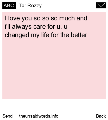 unsent message to Rozzy