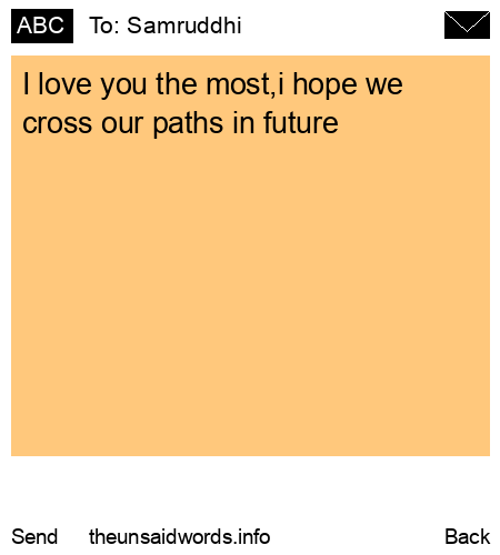 unsent message to Samruddhi