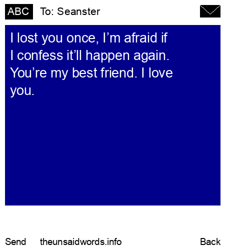 unsent message to Seanster