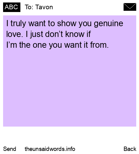 unsent message to Tavon